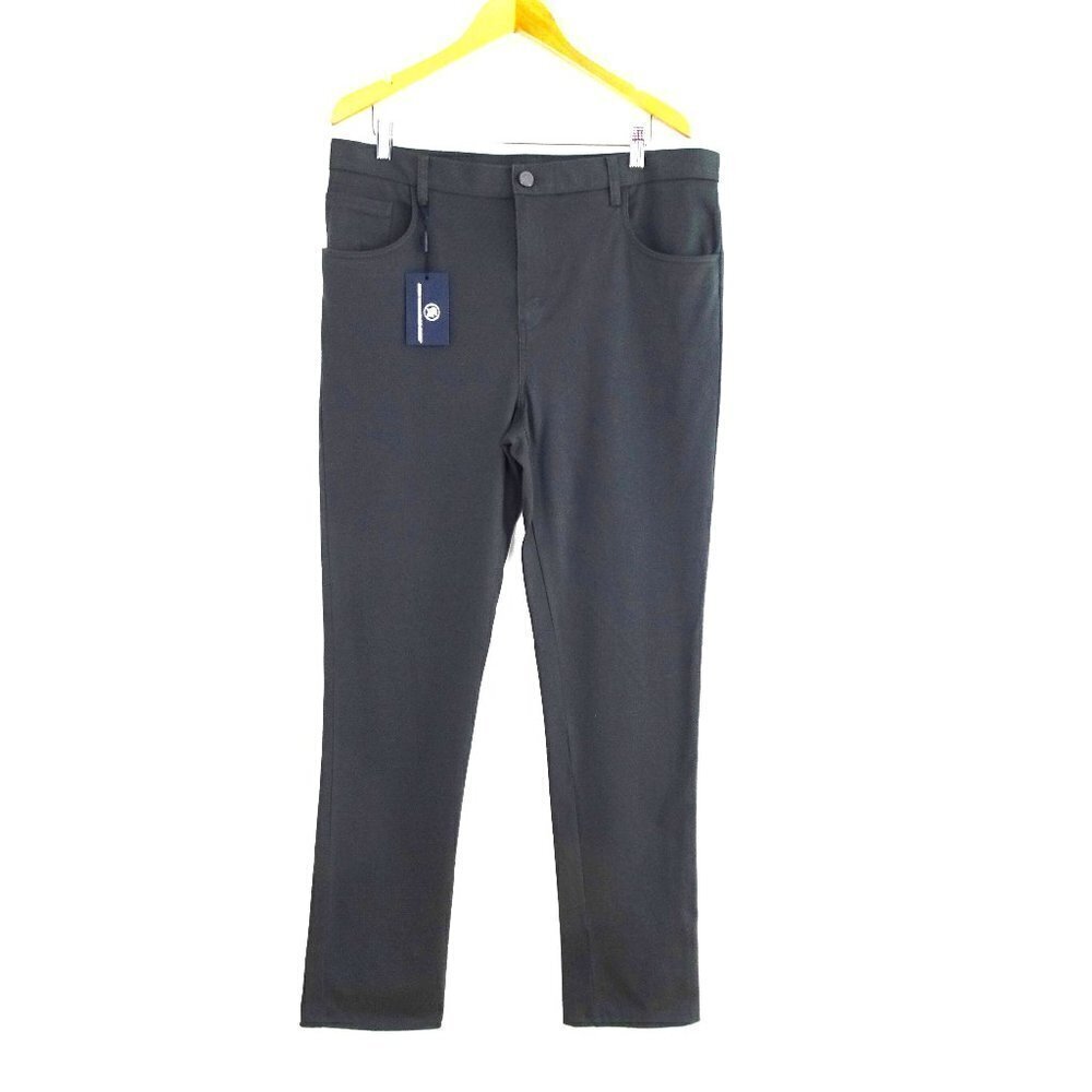 Hart Schaffner Marx Pants Size 36x34 Gray Flat Front 5-Pocket Style